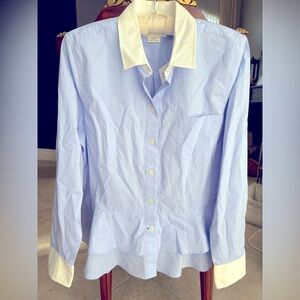 Kate Spade Broome Street: Blue Shirt with White Collar